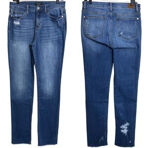 Judy Blue‎ Style# JB82142 Medium Wash Stretch Straight Leg Distressed Jean Sz 30